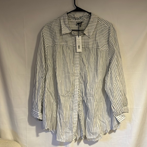 Michael stars Robyn button down shirt 3/4 sleeve length - Picture 2 of 6